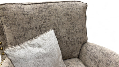 ‘Patrick’ Beige Fabric Studded Armchair
