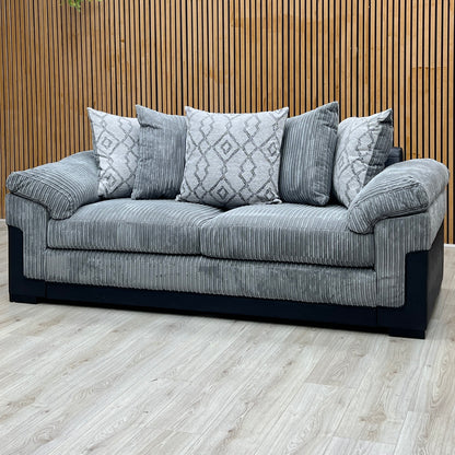 ‘Marissa’ Grey Jumco Cord Fabric 3 + 2 Seater Sofa Set Very.com