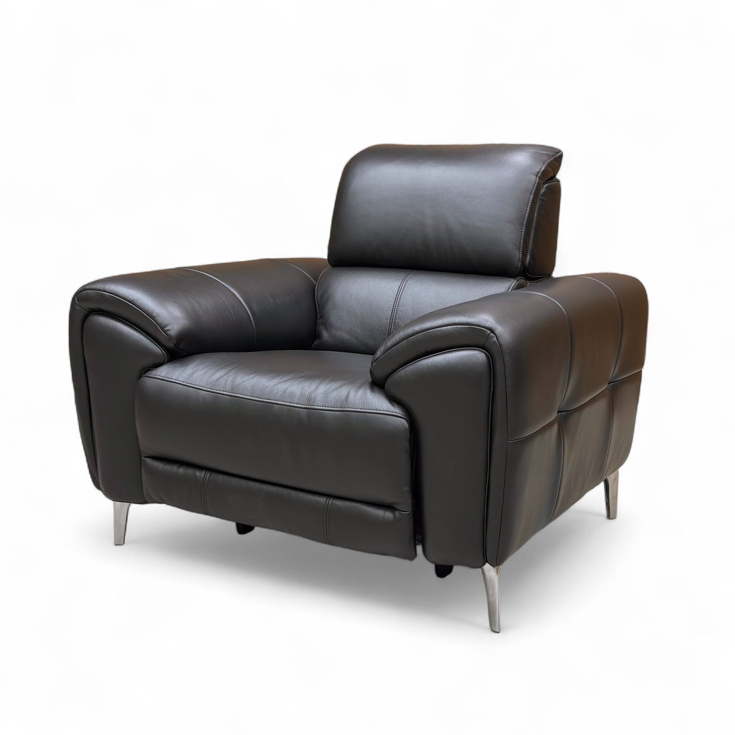 ‘Vino’ Cat-60:24 Navy Leather Power Recliner Chair with Power Headrest