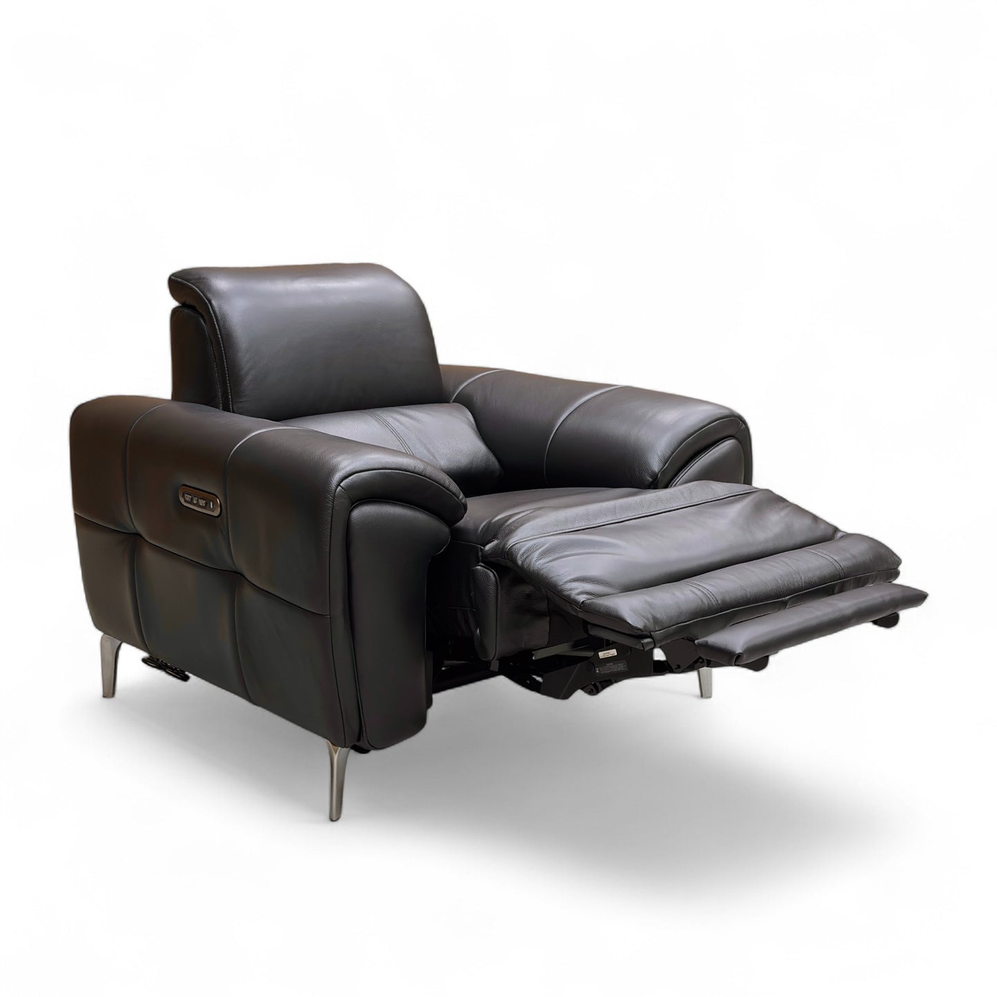 ‘Vino’ Cat-60:24 Navy Leather Power Recliner Chair with Power Headrest