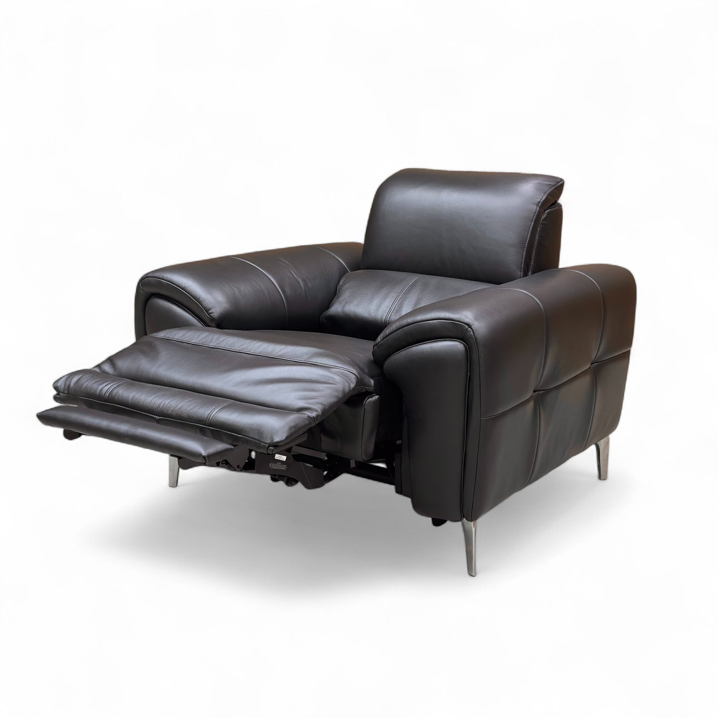 ‘Vino’ Cat-60:24 Navy Leather Power Recliner Chair with Power Headrest