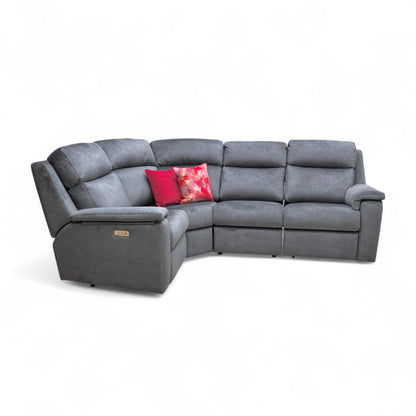 ‘Thornbury’ A026 Prama Midnight Velvet Small Right Hand Facing Power Recliner Corner Sofa with Power Headrests and Power Lumbar
