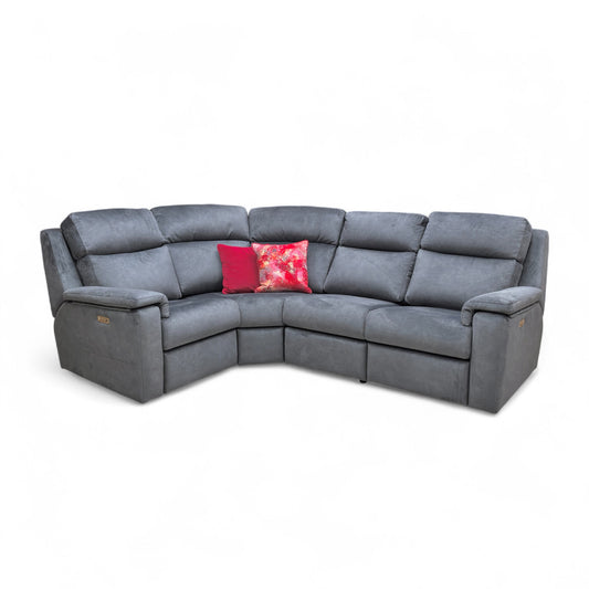 ‘Thornbury’ A026 Prama Midnight Velvet Small Right Hand Facing Power Recliner Corner Sofa with Power Headrests and Power Lumbar