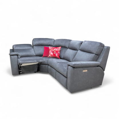 ‘Thornbury’ A026 Prama Midnight Velvet Small Right Hand Facing Power Recliner Corner Sofa with Power Headrests and Power Lumbar