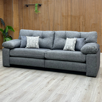 ‘Megan’ Grey Fabric 4 Seater Split Frame Sofa Very.com