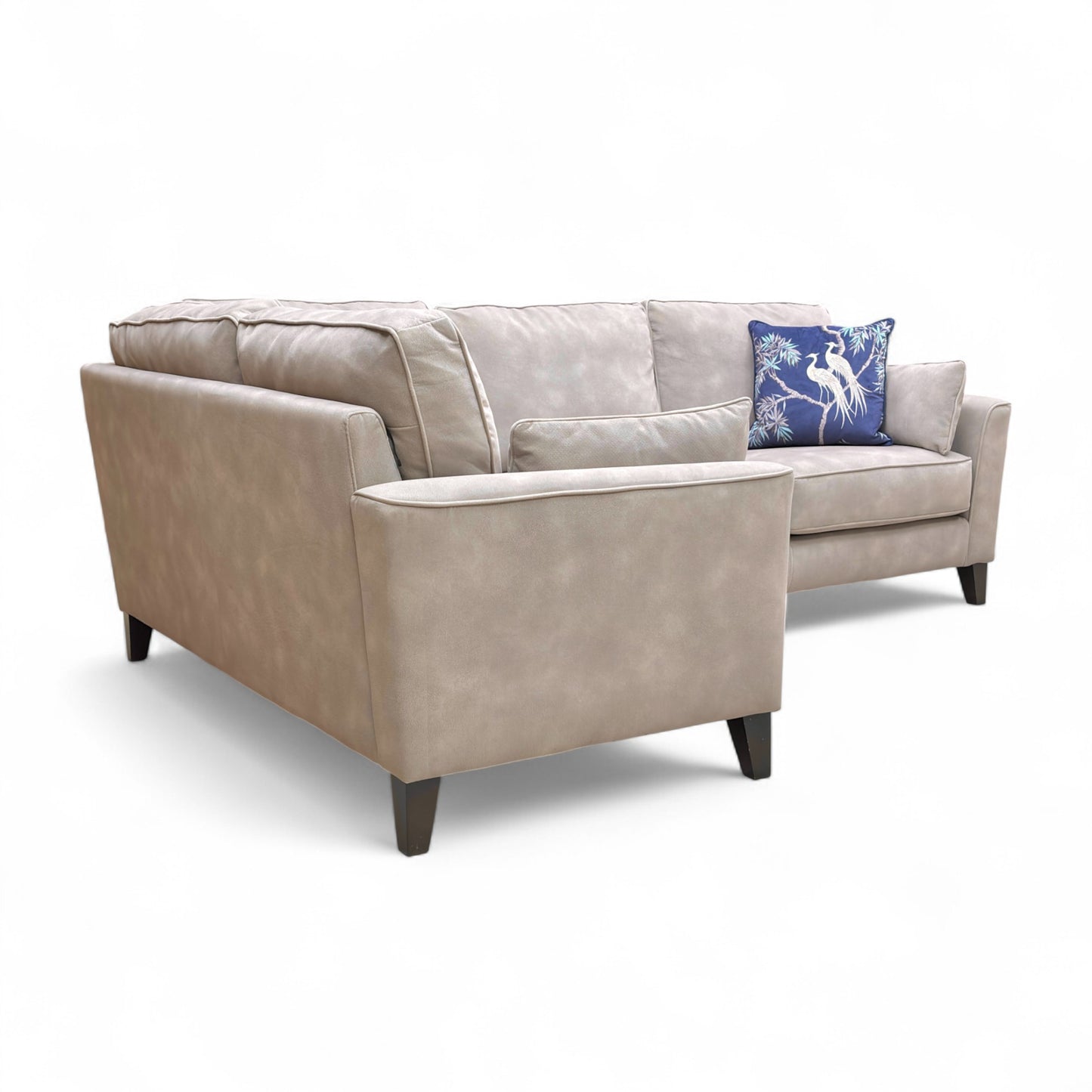‘Brondby’ Sfa-Pey-R05 Marble Taupe Velvet Left Hand Facing Corner Sofa