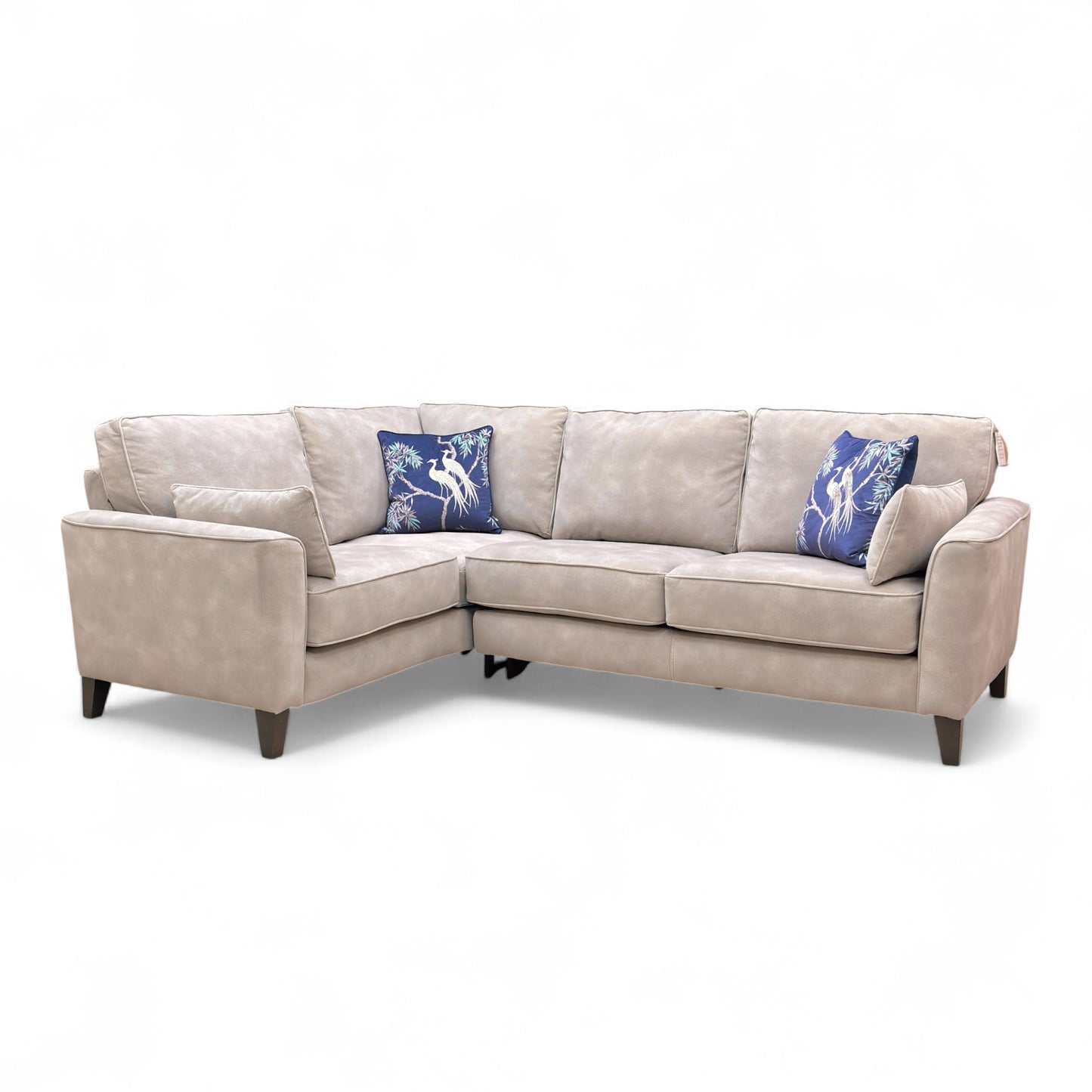 ‘Brondby’ Sfa-Pey-R05 Marble Taupe Velvet Left Hand Facing Corner Sofa