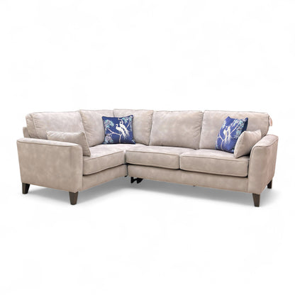 ‘Brondby’ Sfa-Pey-R05 Marble Taupe Velvet Left Hand Facing Corner Sofa