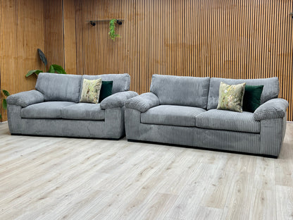 ‘Amalfi' Charcoal Grey Fabric Standard Back 3 + 2 Seater Sofa Very.com