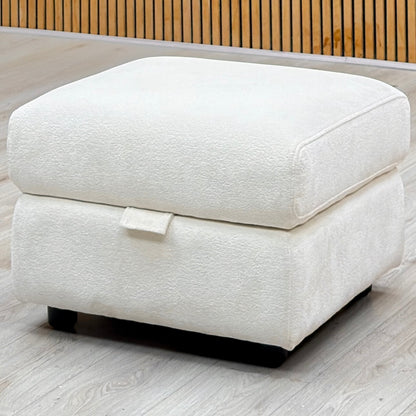‘Raven’ Anivia Nature White 13445 Fabric Storage Footstool
