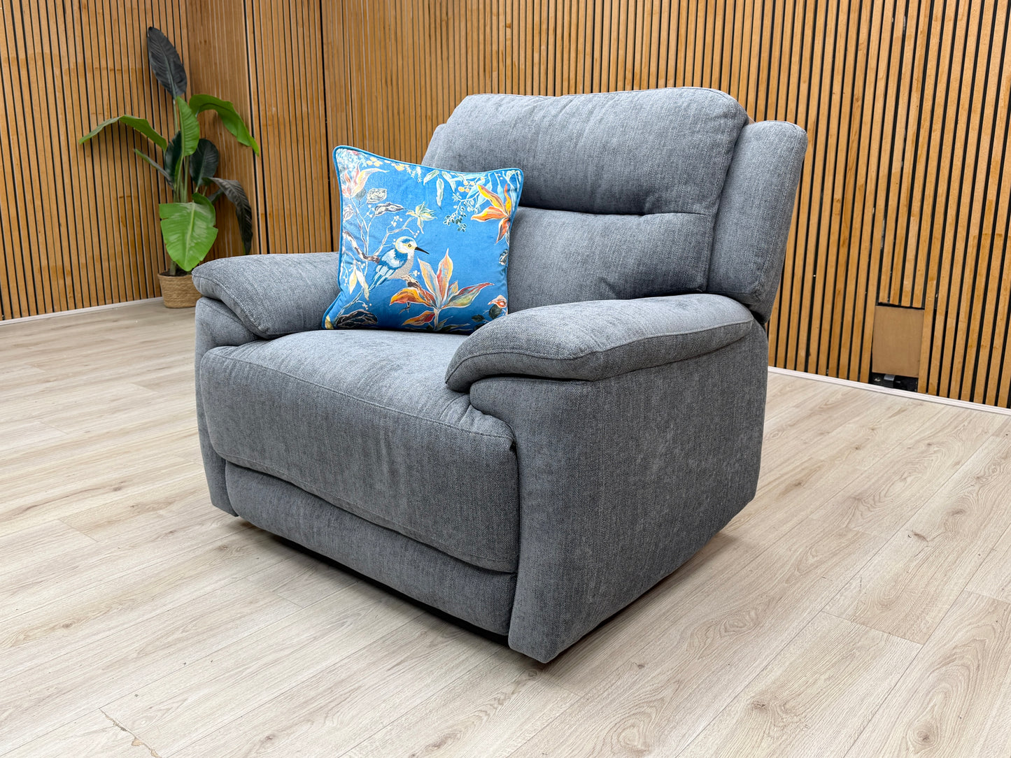 'Touch' Sfa-Pey-R09 Dove Grey Fabric Power Recliner Chair