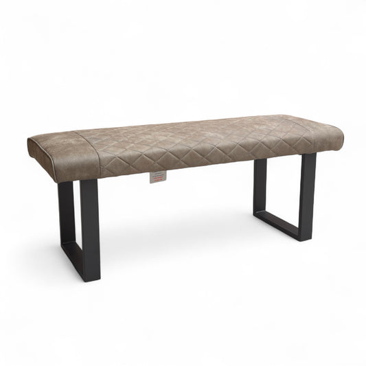 ‘Warrior’ Taupe Faux Leather Standard Dining Bench