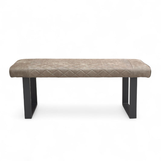 ‘Warrior’ Taupe Faux Leather Standard Dining Bench