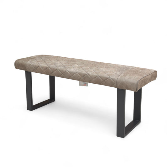 ‘Warrior’ Taupe Faux Leather Standard Dining Bench