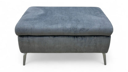 ‘Patrice’ Grey Velvet Footstool