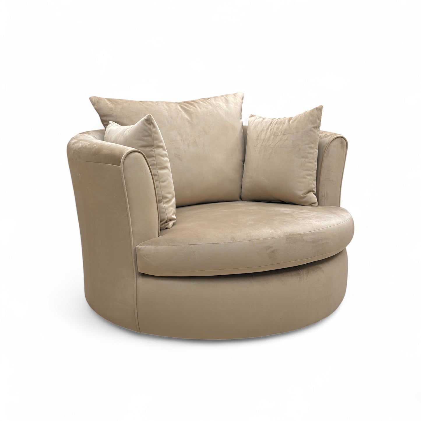 ‘Dawson’ Mink Dawson Velvet Large Swivel Chair