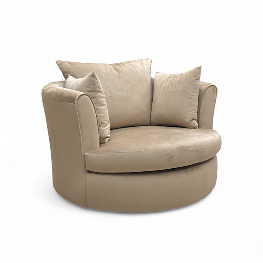‘Dawson’ Mink Dawson Velvet Large Swivel Chair