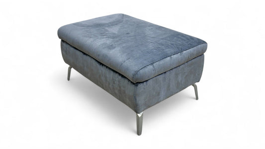‘Patrice’ Grey Velvet Footstool