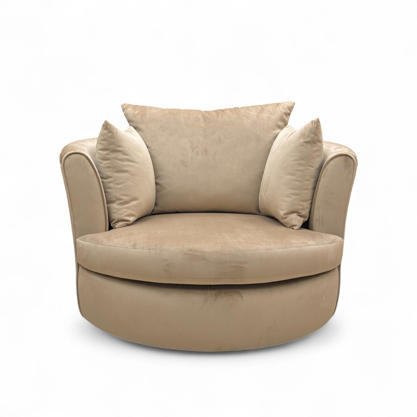 ‘Dawson’ Mink Dawson Velvet Large Swivel Chair
