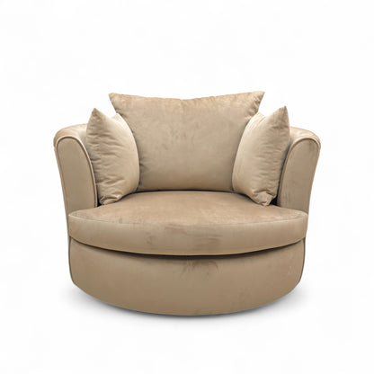 ‘Dawson’ Mink Dawson Velvet Large Swivel Chair