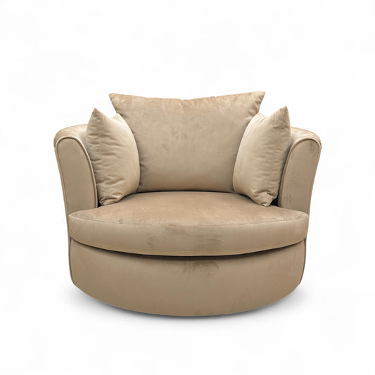 ‘Dawson’ Mink Dawson Velvet Large Swivel Chair