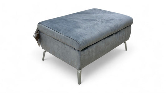 ‘Patrice’ Grey Velvet Footstool