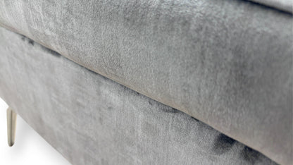 ‘Patrice’ Grey Velvet Footstool