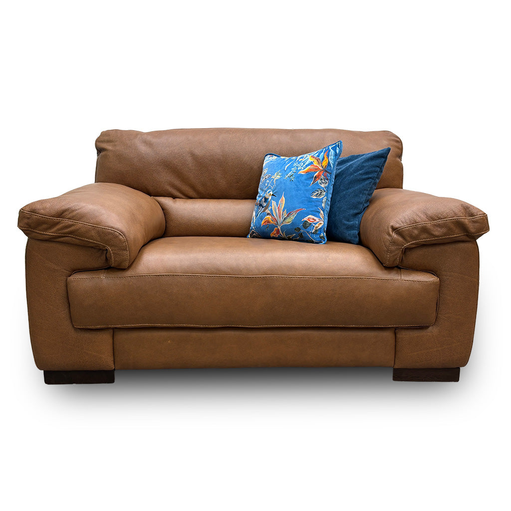 ‘Santino’ Truffle Apollo Ranch 60500 Leather Cuddler Chair