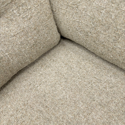 ‘Roberto’ Steel Grey Woven Fabric 3 Seater Sofa + Large Footstool