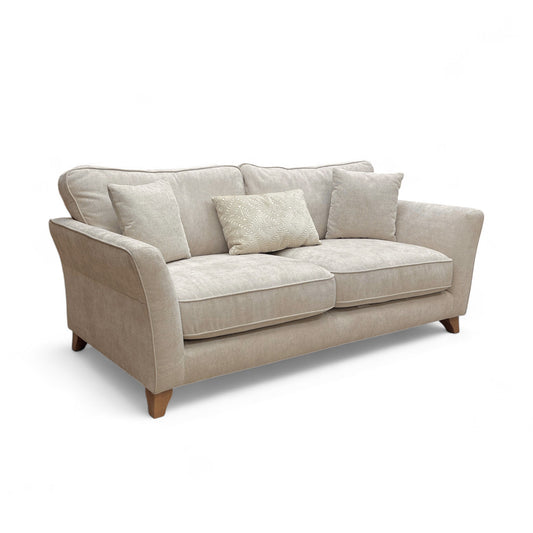 ‘Sarah’ Cream Fabric Formal Back 3 Seater Sofa