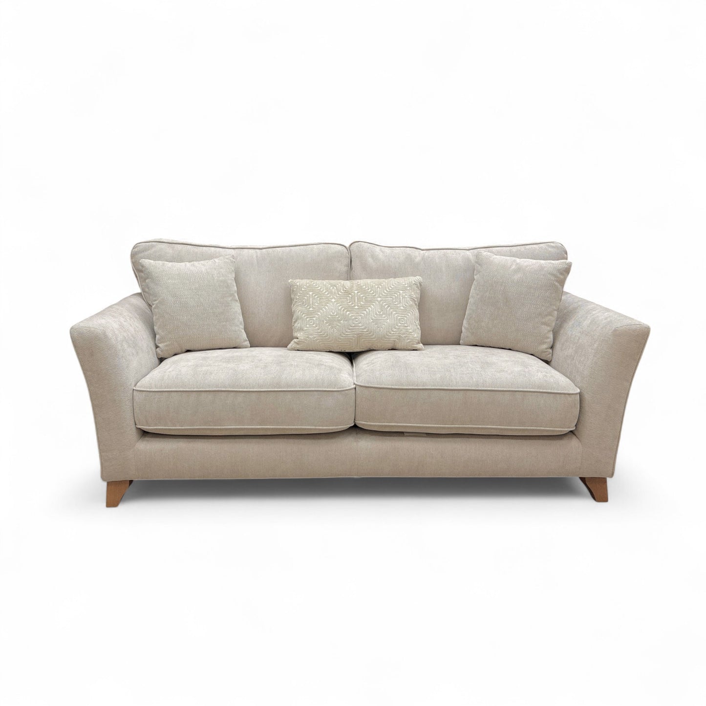 ‘Sarah’ Cream Fabric Formal Back 3 Seater Sofa