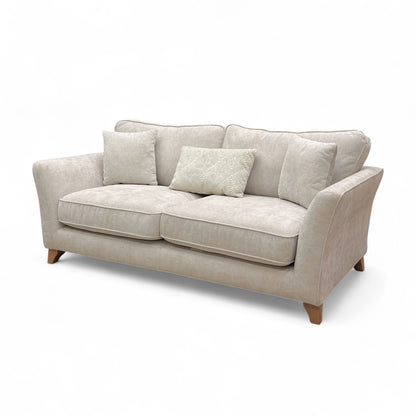 ‘Sarah’ Cream Fabric Formal Back 3 Seater Sofa