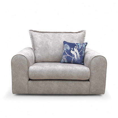 ‘Serenis’ Silver Rest Velvet Cuddler Chair
