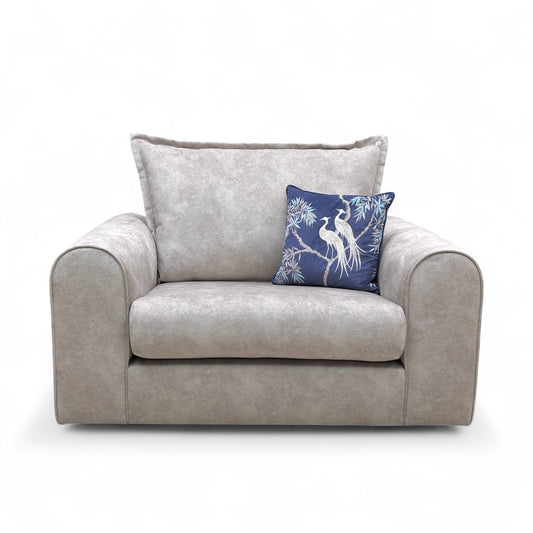 ‘Serenis’ Silver Rest Velvet Cuddler Chair