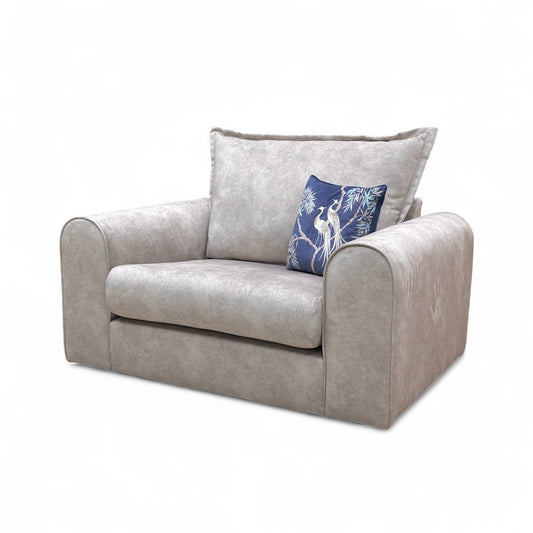 ‘Serenis’ Silver Rest Velvet Cuddler Chair