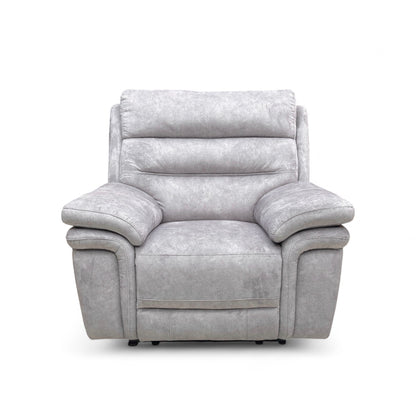 ‘Berlin' Light Grey Be-0102 Dapple Velvet Power Recliner Armchair