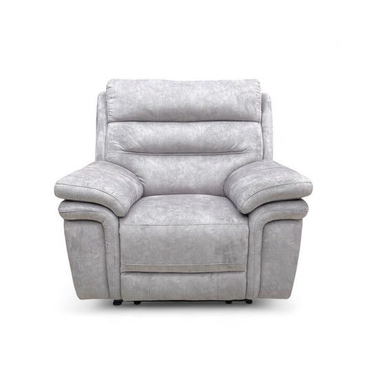 ‘Berlin' Light Grey Be-0102 Dapple Velvet Power Recliner Armchair