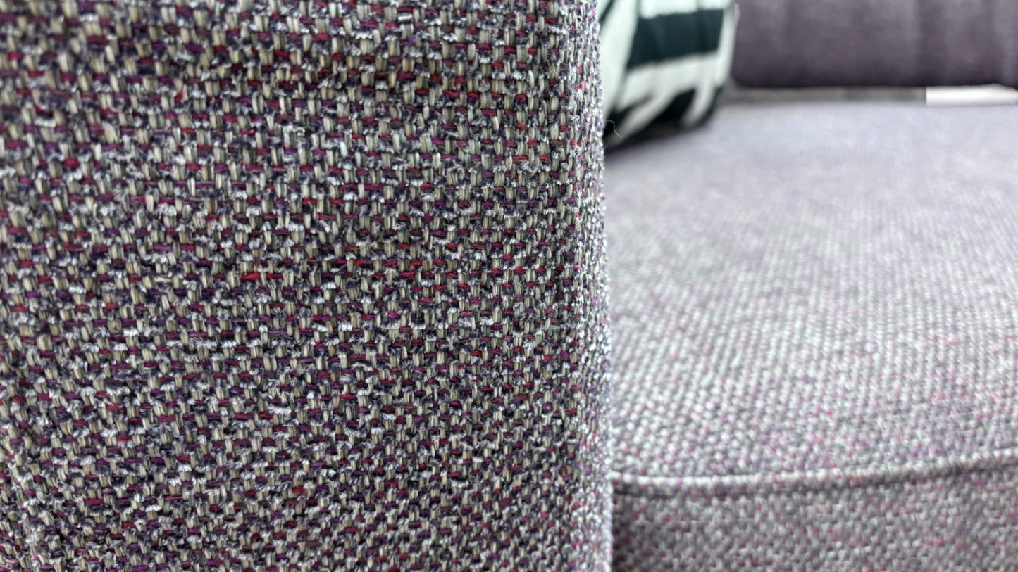 ‘Uniqa’ Sousel Mulberry Purple Fabric 3 Seater Sofa
