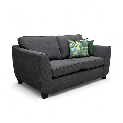 ‘Orlby’ Charcoal Benita Basket Weave Fabric 2 Seater Sofa