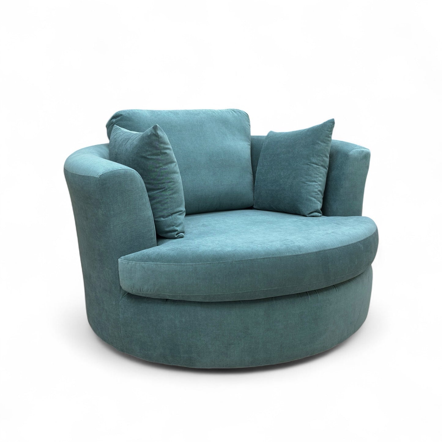 ‘Freya’ Ocean Blue Freya Fabric Large Swivel Chair