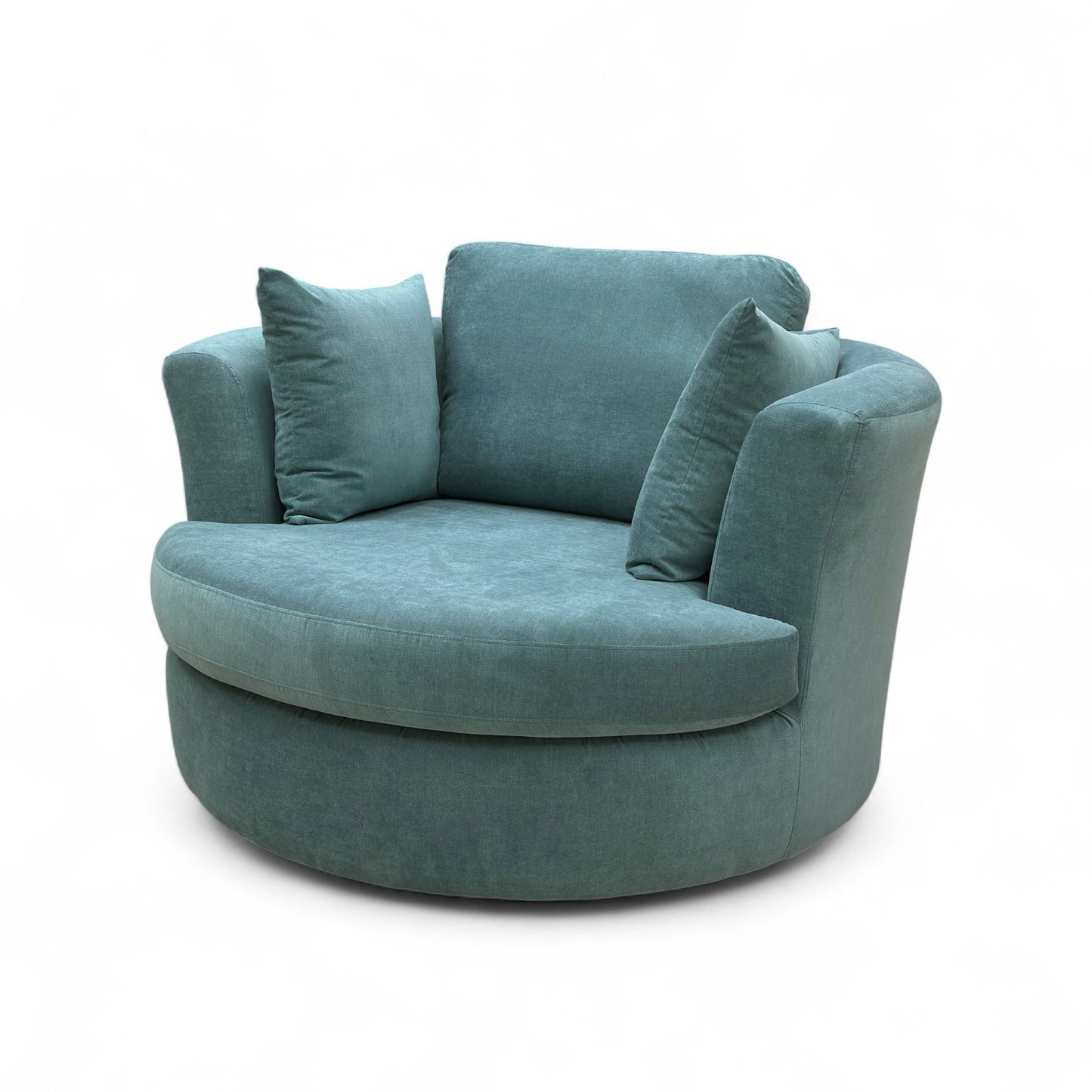 ‘Freya’ Ocean Blue Freya Fabric Large Swivel Chair