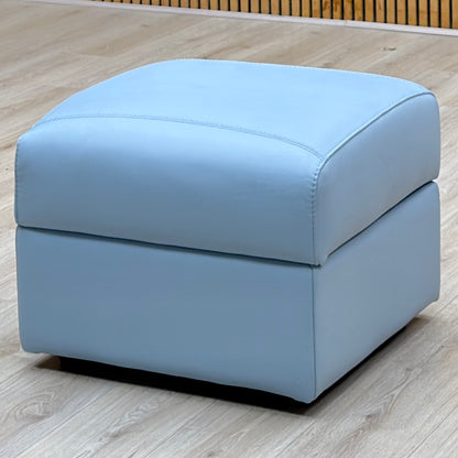 Nicoletti ‘Yari’ Pelle Botero 2167 Cielo Sky Blue Leather Storage Footstool