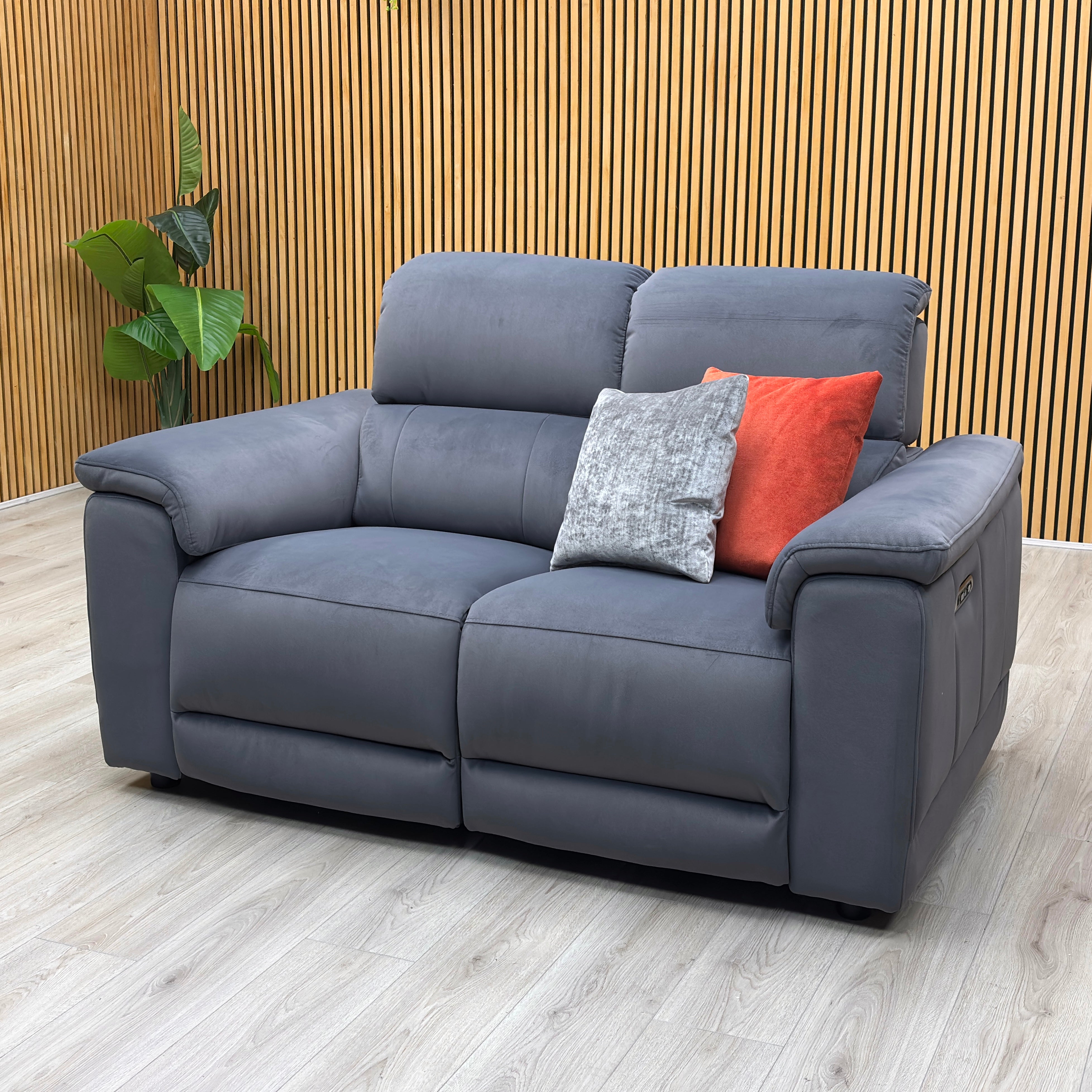 Furniture Village 'Genius' Bella Iron Grey 43460 Velvet 3+2 Seater