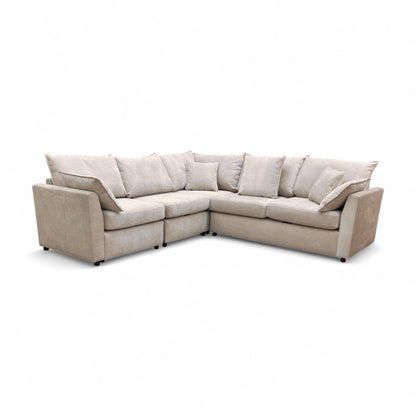 ‘Connor’ Silver Fabric 4 Piece Modular Corner Sofa