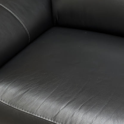 ‘Utah’ Natural Black Mica La4820 Leather 3 Seater Power Recliner Sofa with Power Headrests, Power Lumbar and Heated Seats + Power Recliner Armchair
