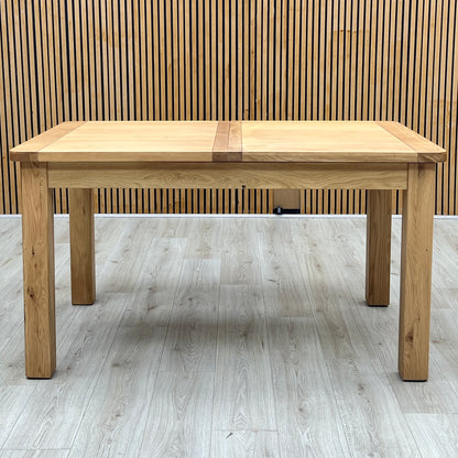 Furnitureland ‘Augusta’ Solid Oak 140cm Small Rectangular Extending Dining Table Furniture Village