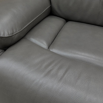 ‘Cinemax' Le-9308 Grey Leather Power Recliner Chair with Power Headrest