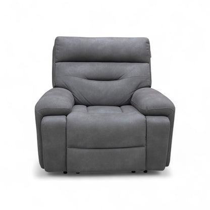 ‘Cinemax’ Np-1107 Nappa Grey Fabric Power Recliner Chair with Power Headrest
