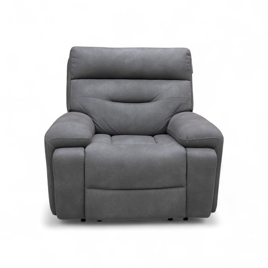 ‘Cinemax’ Np-1107 Nappa Grey Fabric Power Recliner Chair with Power Headrest