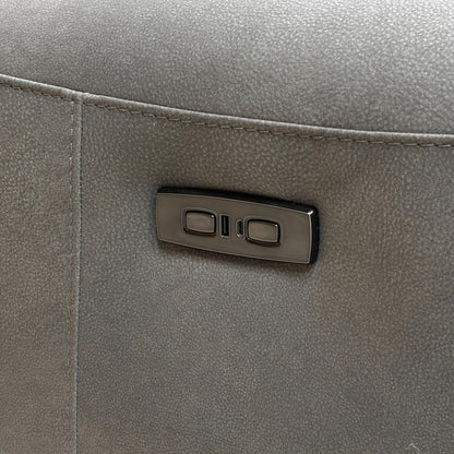 ‘Cinemax’ Np-1107 Nappa Grey Fabric Power Recliner Chair with Power Headrest